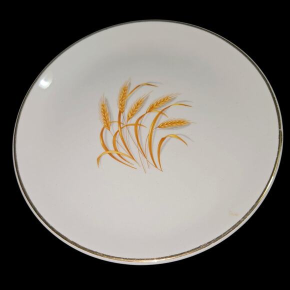 Golden Wheat 6" Plates Set of 3 – 22K Gold Trim USA Vintage Dinnerware - Picture 1 of 6